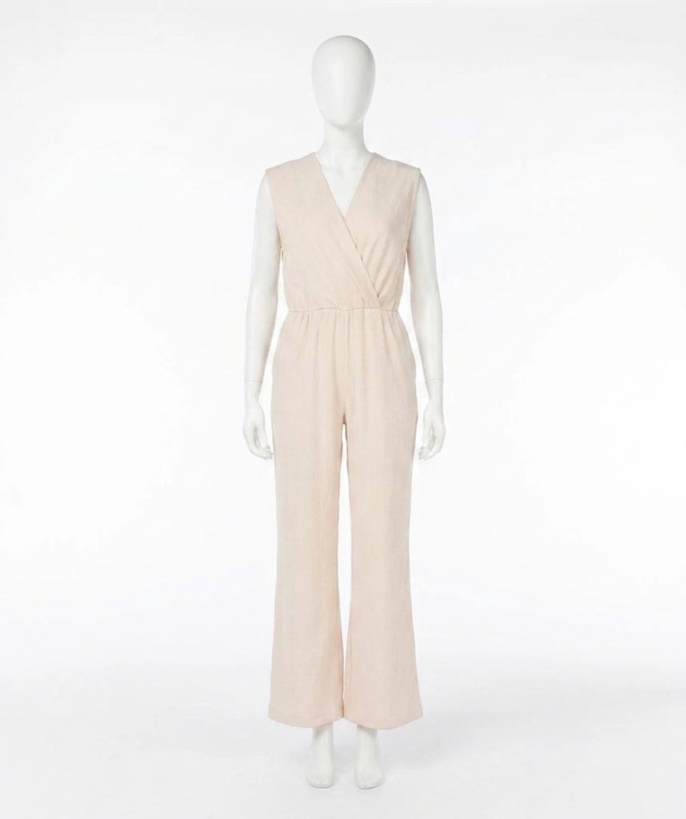 NEW ESQUALO johana fancy crinkle jumpsuit in light sand